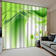 Cortina black-out verde em 3d para sala de estar, cortina blackout com flores 2024 - compre barato