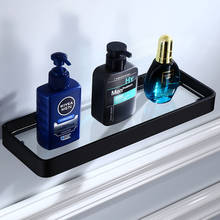 Tuqiu Glass Shelf,Square bathroom glass shelves,Black Bathroom Shelf Aluminum 20CM 25CM 30CM 35CM 40CM 45CM Shower room Rack 2024 - buy cheap