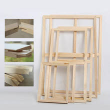 Moldura de madeira de pinho novo, resistente, faça você mesmo, natureza sólida, com acessórios para tela, pintura a óleo, interno, customizada, esticada 2024 - compre barato