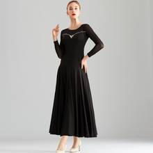 Vestido de Salón Estándar para mujer, Ropa de baile, vestido claret tango para baile de salón, vestido de baile de Vals, rumba Costura de malla 2024 - compra barato