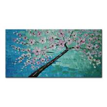 Mintura Hand Painted Palette Knife Peach Flowers Oil Paintings On Canvas Modern Wall Art Picture For Livign Room Home Decoration 2024 - buy cheap