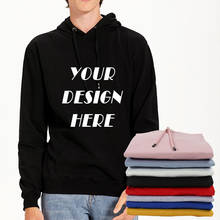 Men Hoodies Custom Printed Photo Logo Unisex Solid Streetwear Women Casual Sweatshirts Tops High Quality Cotton Pullover Coat 2024 - buy cheap