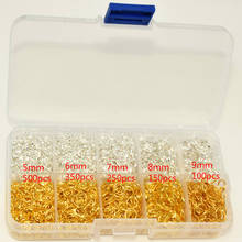 1 коробка смешанных серебряных и желтых золотых открытых колец 5 мм-9 мм (2700 шт. в ассортименте) для DIY PJ041 2024 - купить недорого
