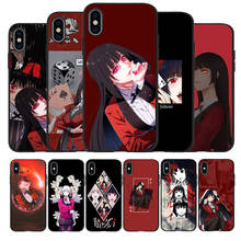 Силиконовый чехол Crazy Excitement Manga Kakegurui для iPhone 11 12 Pro X XR XS MAX 5 6 7 8 Plus SE 2020, черный 2024 - купить недорого