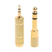 Mayitr 2pcs 6.35 Mm Jack Stereo Cable Gold 6.5mm 1/4\" Male to 3.5mm Female Audio Adapter Converter for Headphone Microphone 2024 - buy cheap