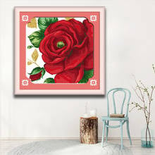 Red rose counted 11 14CT Cross Stitch Set DIY DMC Chinese Cross-stitch Kit Embroidery Needlework Home Decor Gift giving friends 2024 - buy cheap