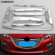 ACCESSORIES FOR MAZDA 3 AXELA 2014 2015 2016 CHROME FRONT RADIATOR MESH GRILL GRILLE BONNET COVER TRIM MOLDING GARNISH 10PCS/SET 2024 - buy cheap