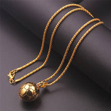 Hip Hop Men's Gold Metal Football Pendant Necklace Personality Football Pendant Sports Series Pendant Jewelry Necklace Men 2024 - buy cheap