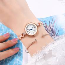 Ouro rosa de luxo moda feminina pulseira relógios qualidades diamante senhoras quartzo relógios aço inoxidável prata mulher relógio 2024 - compre barato