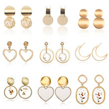 2020 Fashion Metal Earrings For Women Statement Round Drop Hanging Earrings Modern Jewelry Party. 2024 - buy cheap