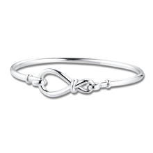Infinity knot bangles 100% 925 prata esterlina jóias finas para mulheres por atacado frete grátis 2024 - compre barato