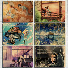 Pintura de parede de impressões de papel japonês anime your lie em abril, decoração decorativa de parede de boa qualidade 2024 - compre barato