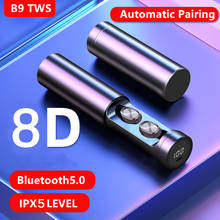 Беспроводные наушники B9 TWS Bluetooth 8D, Hi-Fi спортивные наушники с микрофоном, игровые музыкальные наушники для Xiaomi, Huawei, Iphone 2024 - купить недорого