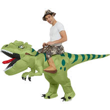 Disfraz inflable de dinosaurio de Halloween para adultos, divertido disfraz de Mascota de Anime, montar en T Rex 2024 - compra barato