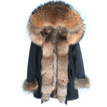 Natural Fox Fur Collar Hood Real Fur Coat Winter Jacket men Real Rabbit Fur Liner Streetwear Waterproof Parka X-long 2024 - buy cheap