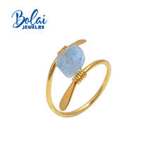 New Handmade Brazil aquamarine Rough Ring,925 sterling silver fine unique  design jewelry for women nice gift bolai 2024 - buy cheap