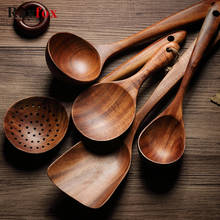 Non-stick Thailand Teak Wood Kitchen Utensil Sets Cooking Tools Spatula Shovel Soup spoon Kitchenware Kitchen Tools Gadgets Sets 2024 - buy cheap