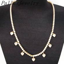 5Pcs, Fashion Crystal Charm Tennis Necklace For Women Dainty Heart Gold 2021 Trend Elegant Statement Jewelry 2024 - buy cheap