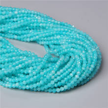 High Quality 2mm 3mm Natural Stone Section Beads Blue Amazonite Faceted Loose Beads for Jewelry Making 15" Strand Necklace DIY 2024 - buy cheap