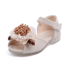 Sandalias antideslizantes de fondo suave para niñas, zapatos de princesa con flores grandes, gran oferta, Verano 2024 - compra barato