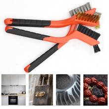 3pcs / lot Mini Stainless Steel Rust Brush Brass Cleaning Polishing Detail Metal Brush Wire Toothbrush Cleaning Tool Family Set