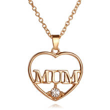 A Girl' Western Hot Mother's Day Gift Necklace Letter Mum Crystal Alloy Plain Heart Necklace For Beautiful Mother dropshipping 2024 - buy cheap