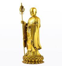 Copper Statue Bronze statue of the Tibetan king Buddha pure copper Kaiguang Jiuhuashan statue of the Tibetan Bodhisattva 2024 - buy cheap