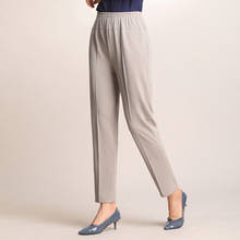 2020 primavera verão calças femininas moda fina tornozelo-comprimento calças de cintura alta calças retas femininas pantalon mujer plus size 2024 - compre barato