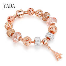 YADA Gifts Rose gold Eiffel Tower Bracelets&Bangles Handmade For Women 2020 Bracelets Charm Friendship Crystal Bracelet BT200192 2024 - buy cheap