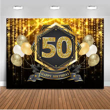 50th feliz aniversário festa de fundo para a cabine de fotos estúdio ouro brilho pano de fundo para fotografia estúdio balões festa decoração 2024 - compre barato