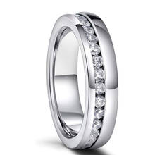 EAMTI 6mm Stainless Steel Wedding Rings Women Men's Channel Set Cubic Zirconia CZ Silver Engagement Eternity Ring Ring 2024 - buy cheap
