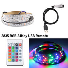 Светодиодная лента RGB с защитой, 5 В, USB, для подсветки телевизора, ПК, 2835, 50-5 м 2024 - купить недорого