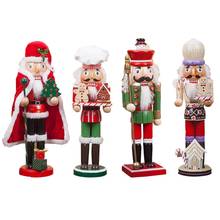 Marionetas de Cascanueces de 30CM, artesanías de madera, lanza, árbol de Navidad, soldados, adornos de escritorio, regalos de cumpleaños y Navidad 2024 - compra barato