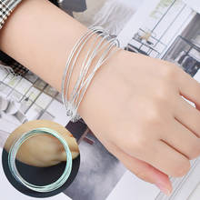10pcs feminino transparente brilhante cristal pulseira strass cor prata pulseiras senhoras pulseira jóias de casamento presente 2024 - compre barato