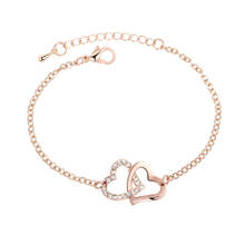 Heart Shape Bracelet Women Bracelets Stainless Steel Couple Jewelry Gift Double Heart  Bracelet Christmas Gift 2024 - buy cheap