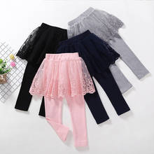 Cotton Baby Girls Leggings Lace Princess Skirt-pant Spring Autumn High Waist Trousers Children's Pant for 2-7 Years Kids Clothes 2024 - buy cheap