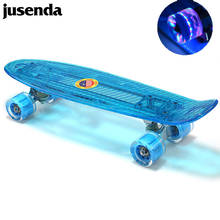 Jusenda-skateboard led transparente, prancha de peixes, centavos, rodas flash, retrô, infantil 2024 - compre barato