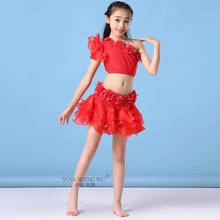 New Children Girl Belly Dance Costume Set Oriental Dance bellydance skirt Stage Performance Suit Top Belt Skirt BellydancingWear 2024 - buy cheap