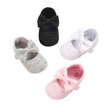 Infant Baby Girl Princess First Walker Shoes Anti-Slip Soft Sole Heart Print Mary Jane Flats Cute Bow Prewalker Shoes  0-18M 2024 - buy cheap