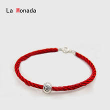 La Monada-Cuentas de Plata de Ley 925 para mujer, pulseras de cuerda roja clásicas a La moda, hilo de línea roja, pulseras de joyería 2024 - compra barato