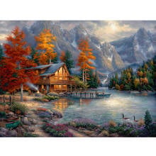 Diy diamond painting Mountain Reservoir Chalet Full Square Round Drill mosaic embroidery sale 5D Cross Stitch Kit decorZP-2236 2024 - buy cheap