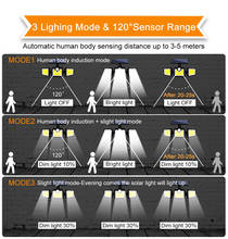 Googor cob solar conduziu a luz ao ar livre 3 cabeça sensor de movimento 270 grande angular iluminação luzes lâmpada parede à prova dlamp água para jardim garagem 2024 - compre barato