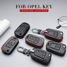 Car Key Leather Case Remote Cover For Opel Astra Mokka Meriva Insignia Vivaro Vectra Corsa Zafira a b d g j Fold Key Ring Holder 2024 - buy cheap