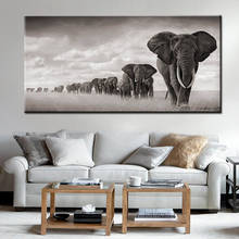 Black Africa Elephants Wild Animals Canvas Painting Scandinavia Posters and Prints Cuadros Wall Art Pictures For Living Room 2024 - buy cheap