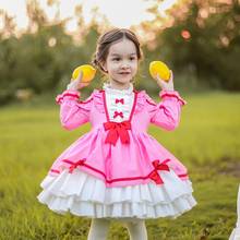 Miayii roupas de bebê lolita espanhola manga longa laço fofo lindo vestido de baile festa de aniversário da páscoa vestido de princesa para meninas y3810 2024 - compre barato