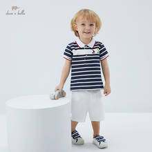 DB17310 dave bella summer baby boys casual cartoon striped clothing sets kids fashion short sleeve sets children 2 pcs suit 2024 - buy cheap