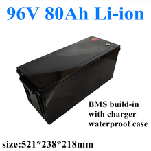 Li-ion 96v 80ah bateria de íon de lítio com bms para motocicleta mortorhome carrinho de golfe tour carro rv agv + 10a carregador 2024 - compre barato