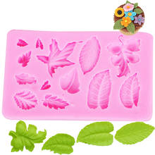 Leaf Silicone Mold Cake Decoration Leaf Press Mold Shaped Fondant Cake 3D Food Grade Soap Cake Mould 8.5*6*0.8cm Pink 2024 - buy cheap