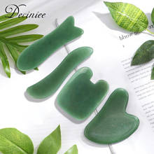 Piedra de Jade de cuarzo Natural para masaje facial, rascador Gua sha, terapia de presión para cara, espalda, cuello y cuerpo, Rosa 2024 - compra barato
