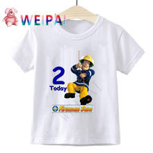 Camiseta con estampado de dibujos animados para niños, ropa con número de cumpleaños del 1 al 10, regalo divertido para niños y niñas 2024 - compra barato